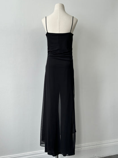 Vintage 1990s Sheer Overlay Jumpsuit - M