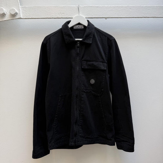 Stone Island Compass Logo Over Shirt (L) | Large, Black