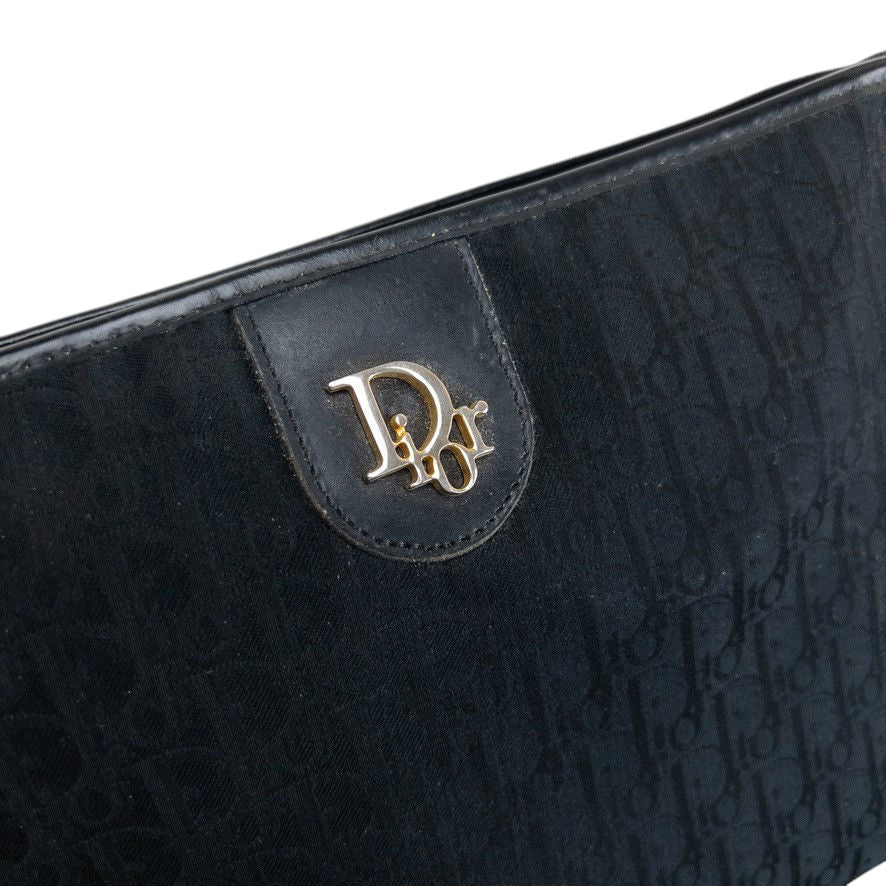 Vintage 80s Dior Monogram Shoulder Bag | O/S, Black