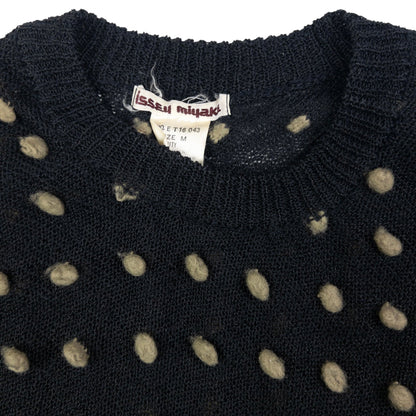 Vintage 1980S Issey Miyake Batwing Bobble Knit Jumper Size L
