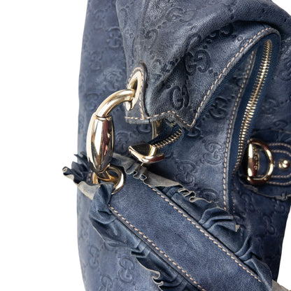 Vintage 2000s Gucci Monogram Leather Sabrina Large Hobo Shoulder Bag