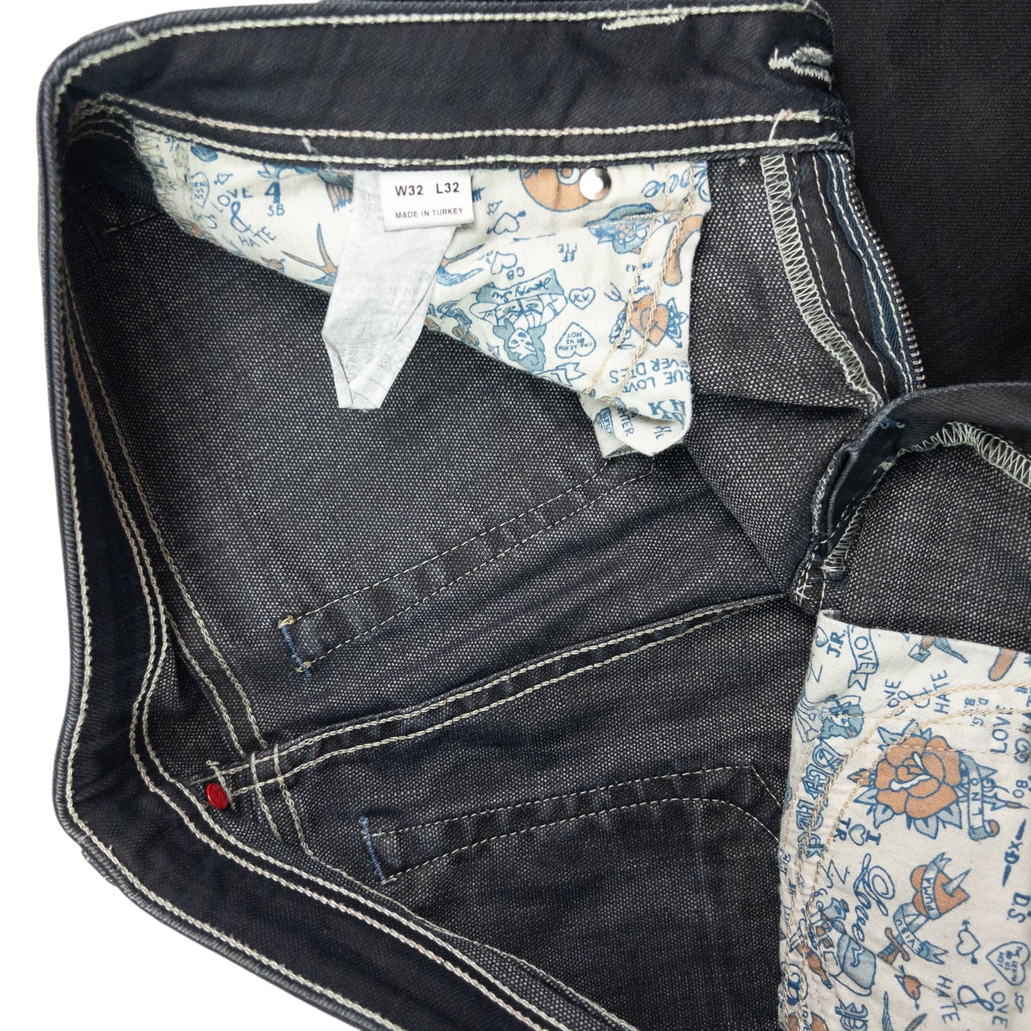 Vintage Puma X Evisu Double Gull Japanese Denim Jeans Size W35