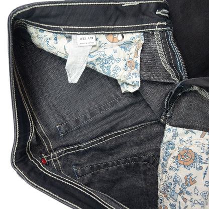 Vintage Puma X Evisu Double Gull Japanese Denim Jeans Size W35