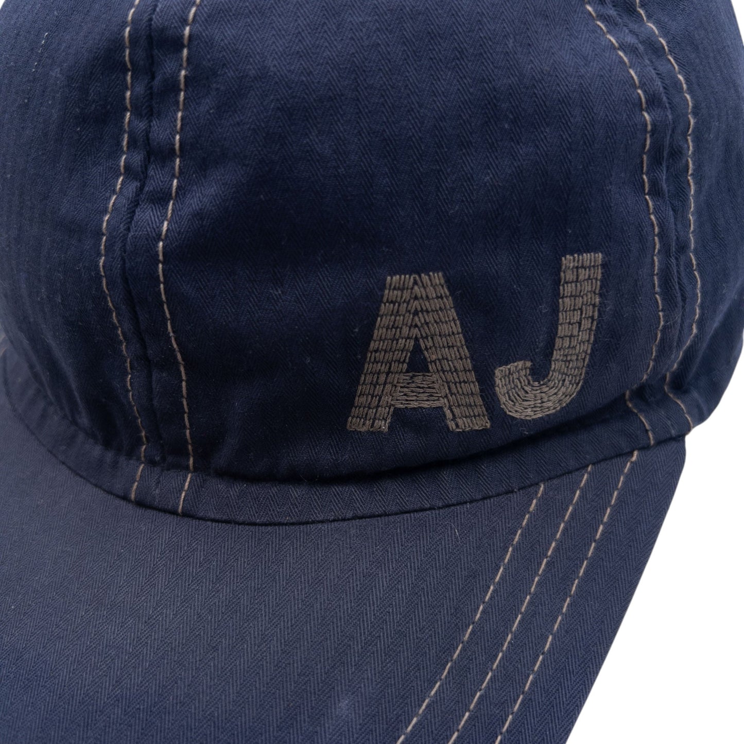 Vintage 2000s Armani Jeans Button Back Embroidered Hat