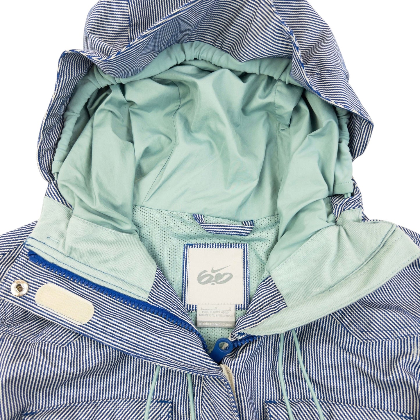 Vintage 2000s Nike 6.0 Striped Zip Up Snowboarding Jacket Womens Size L | Large, Blue