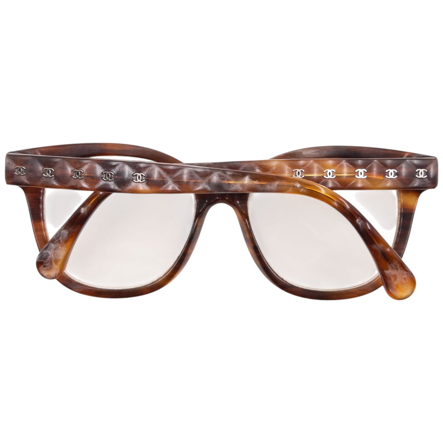 Vintage 2000s Chanel Tortoise Shell Eyeglasses | O/S, Brown