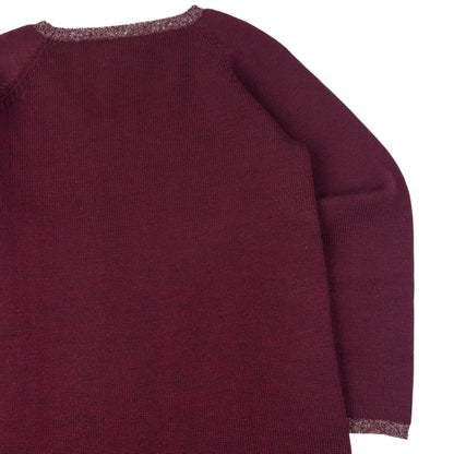 Vintage 90s Yohji Yamamoto Knitted Jumper Dress Womens Size L | Large, Burgundy