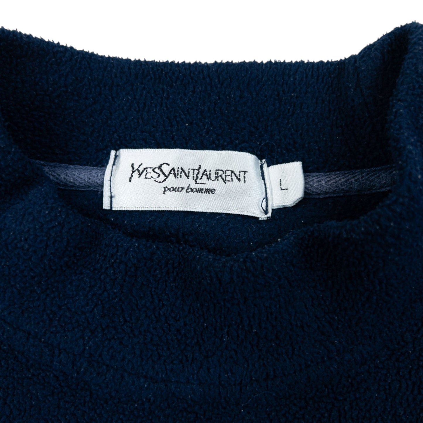Vintage 2000s YSL Yves Saint Laurent Fleece Sweatshirt Size M | Medium, Navy
