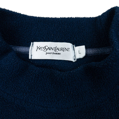 Vintage 2000s YSL Yves Saint Laurent Fleece Sweatshirt Size M | Medium, Navy