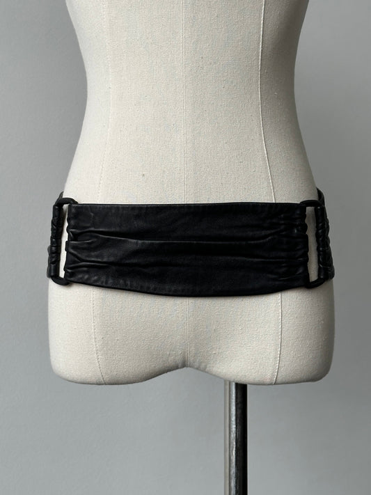Vintage 1990s Leather Chunky Belt - W32-36