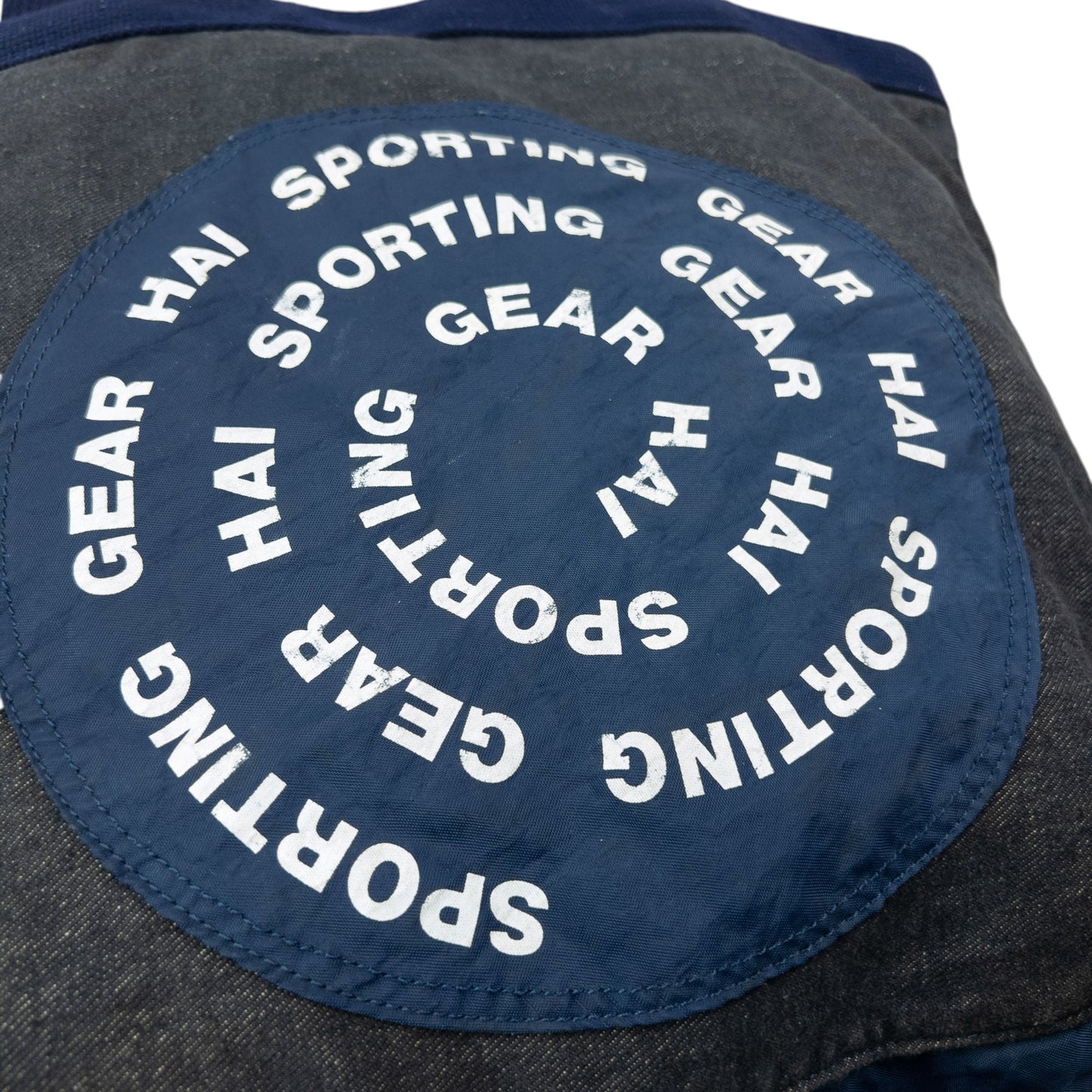 Vintage 90s Hai Sporting Gear By Issey Miyake Denim Shoulder Tote Bag | O/S, Grey