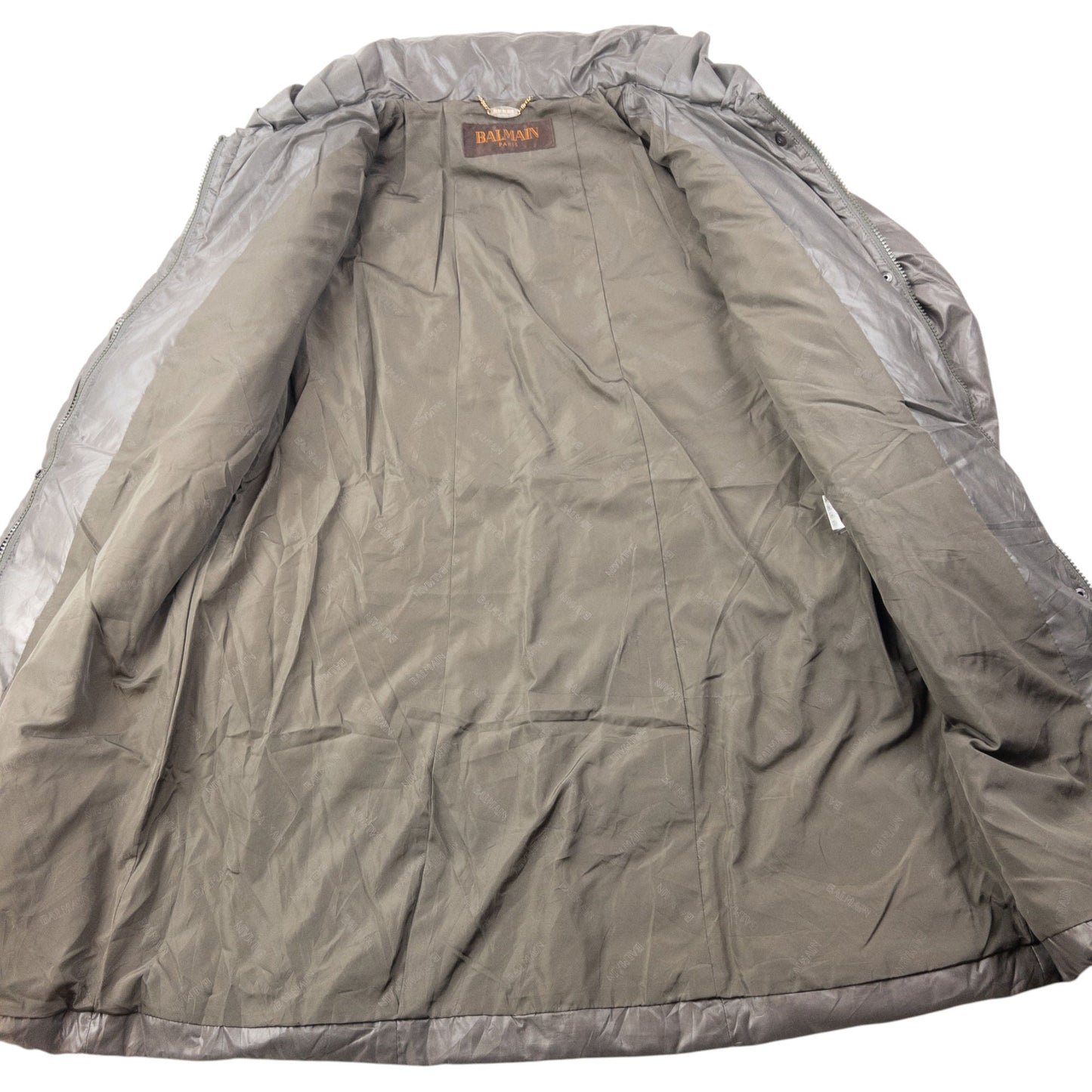 Vintage 90s Balmain Zip Up Padded Rain Jacket Size M | Medium, Grey