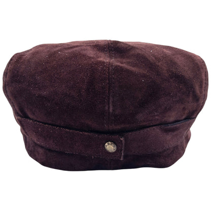 Vintage Burberry Suede Flat Cap Hat Size M