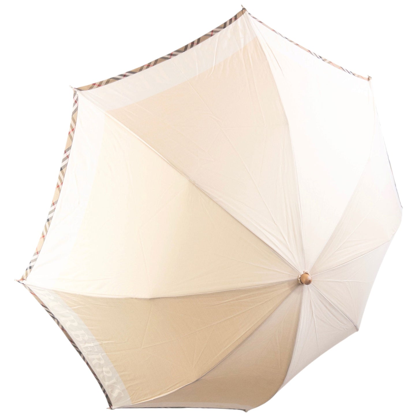 Vintage 90s Burberry Nova Check Trim Umbrella | O/S, Cream