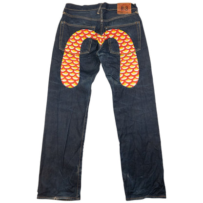 Vintage Evisu Embroidered Daicock Japanese Denim Jeans Size W32