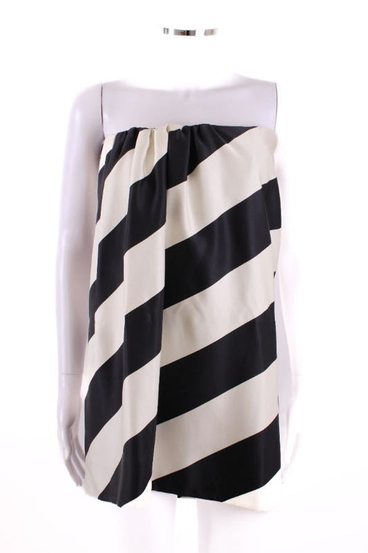 Saint Laurent Silk Bandeau Mini Dress Black & White 38 | Default Title, Black