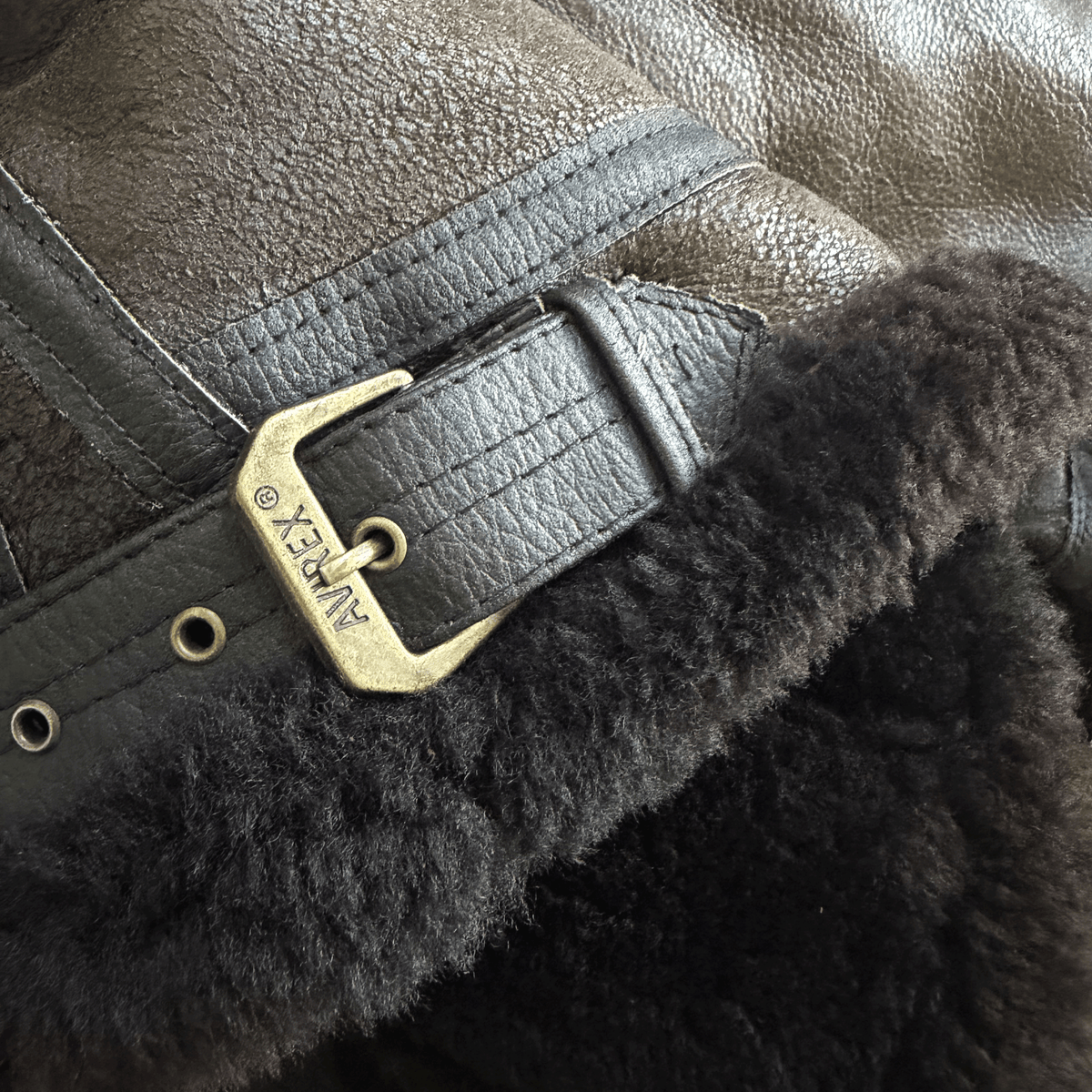 Avirex B-3 Sheepskin Aviator Flight Jacket - M | Medium, Black