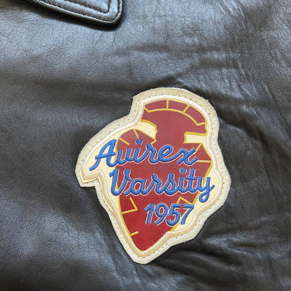 Avirex Sioux Football Team Leather Varsity Jacket - L