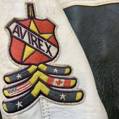 Avirex Wild Bears Leather Varsity Jacket - S