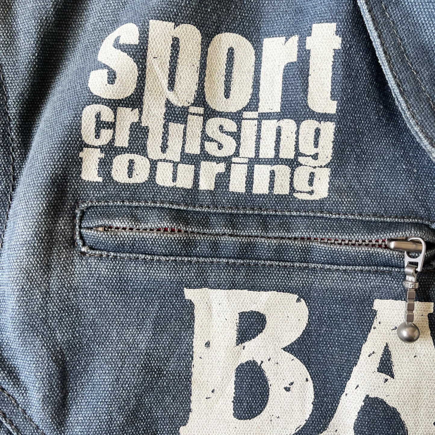 Bates Leathers Denim Zip Up Biker Vest - M