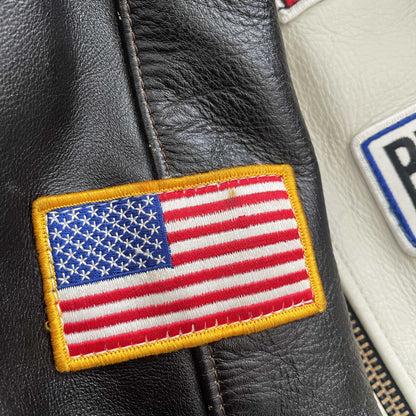 Vanson Leathers Race Team Leather Bomber Jacket - M