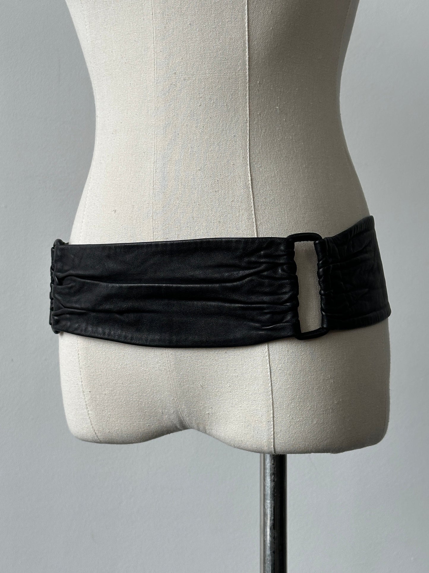 Vintage 1990s Leather Chunky Belt - W32-36
