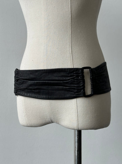 Vintage 1990s Leather Chunky Belt - W32-36