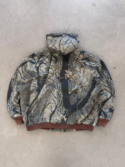 1990’s Duxbak RealTree Lined Jacket - XL | Camouflage, Red