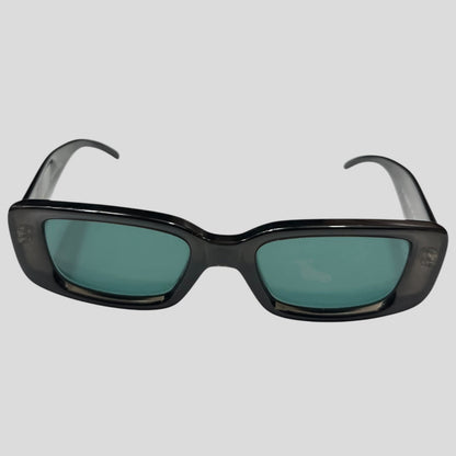 Gucci by Tom Ford 1996 Blue Tint G Logo Square Sunglasses | O/S, Black