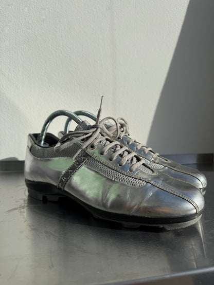 Prada Sport 00s Metallic Trainers | UK 37.5, Metallic Silver