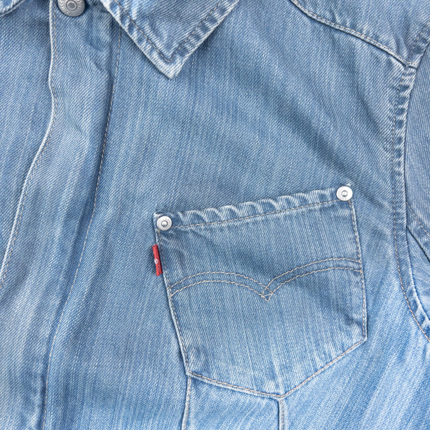 Vintage 2000s Levi's Engineered Garments Cropped Denim Jacket Size L | Large, Blue