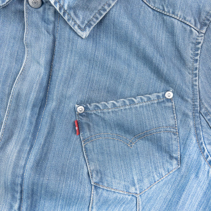 Vintage 2000s Levi's Engineered Garments Cropped Denim Jacket Size L | Large, Blue
