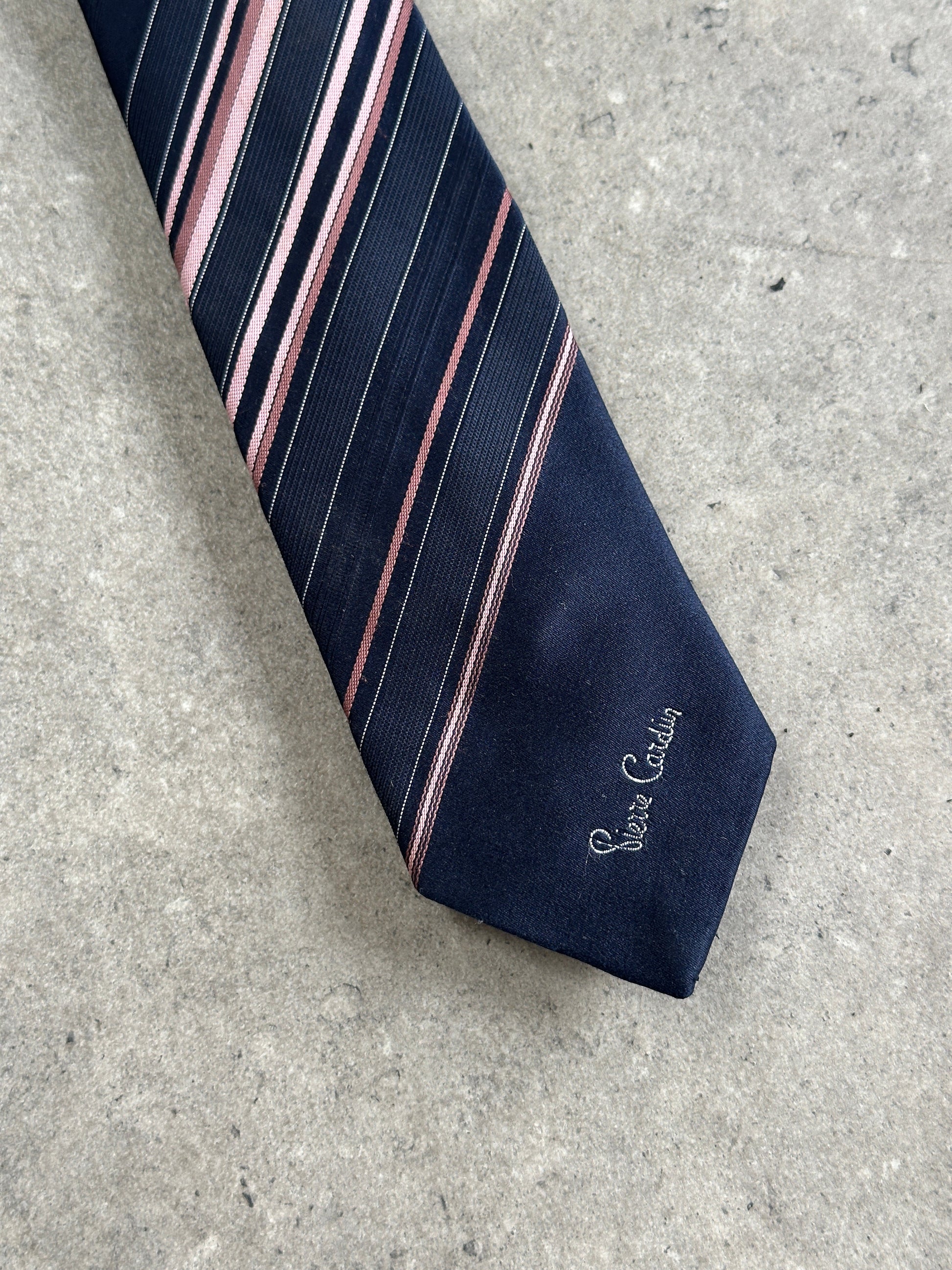 Pierre Cardin Paris 1990s Striped Tie