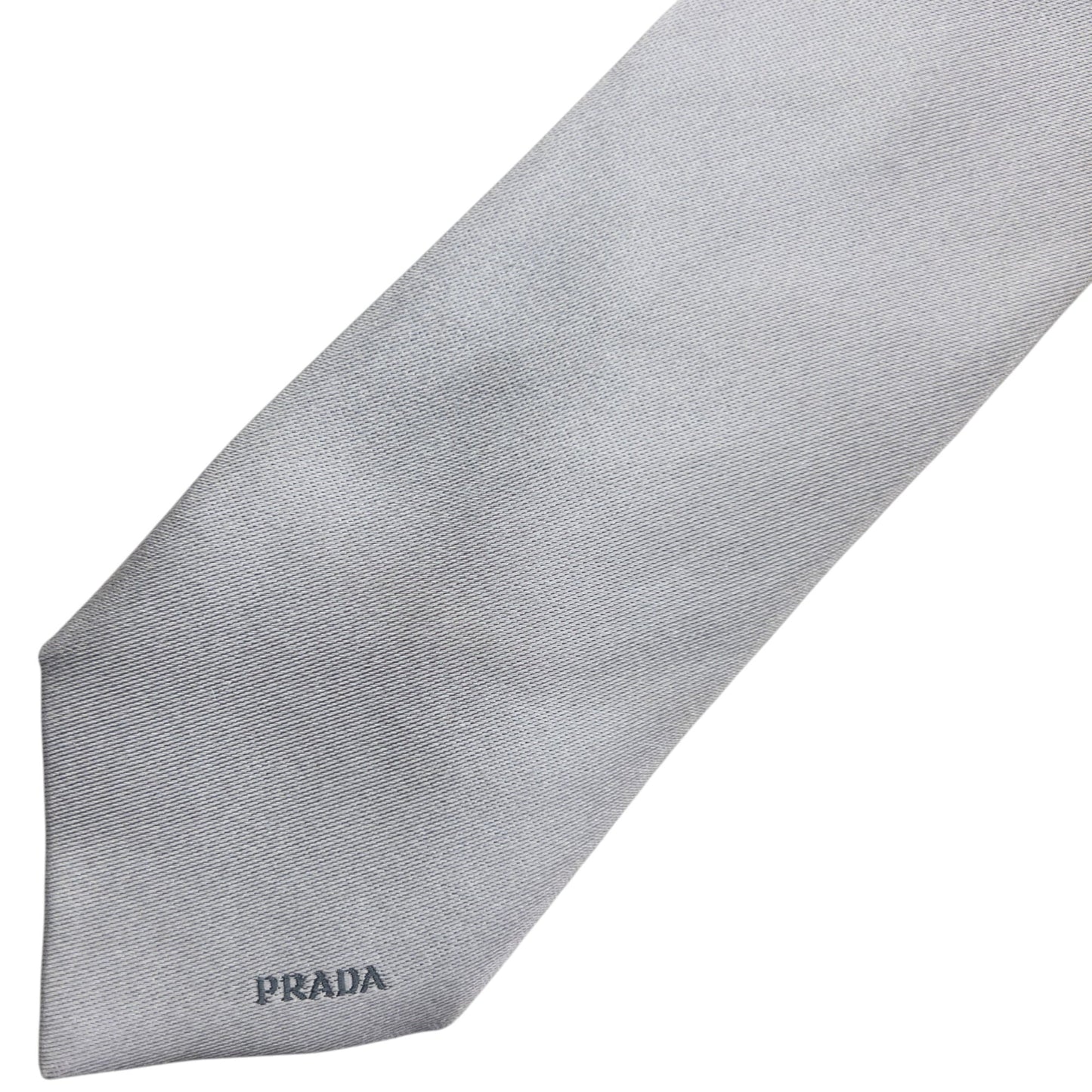 Vintage 2000s Prada Skinny Silk Tie | O/S, Grey