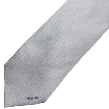 Vintage 2000s Prada Skinny Silk Tie | O/S, Grey