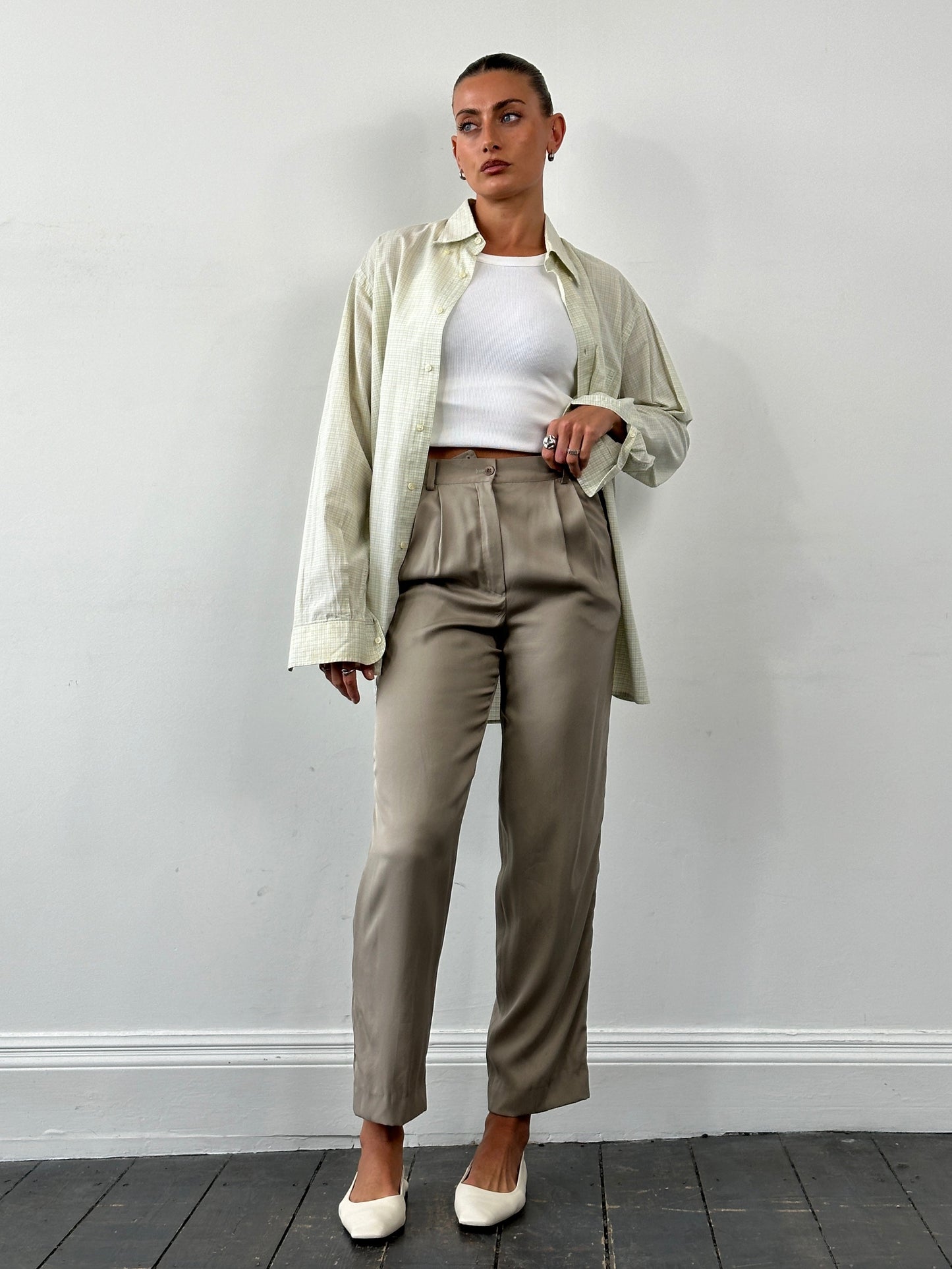 Mani Pure Silk High Waisted Trousers - W26