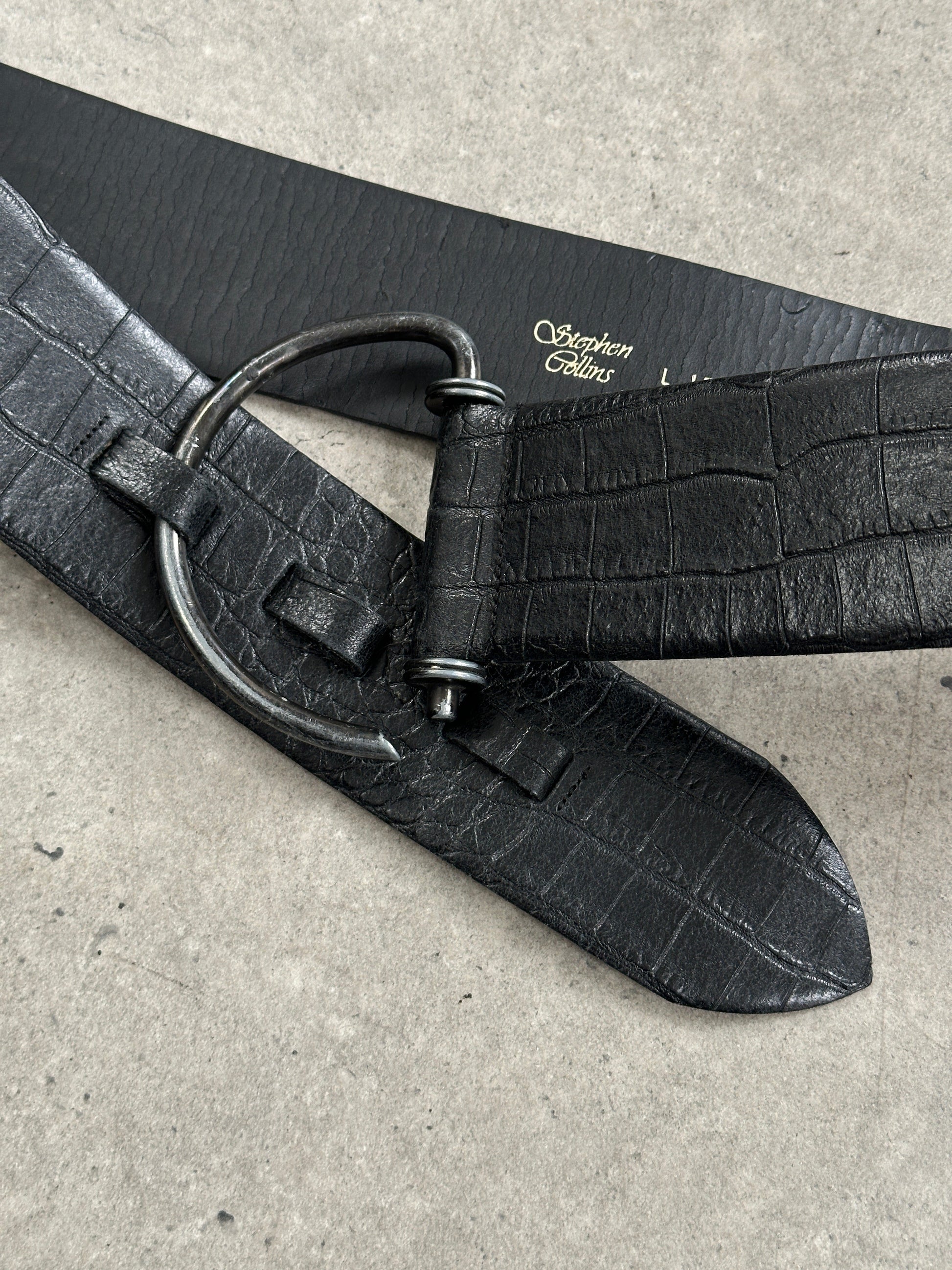 Vintage 1990s Leather D Ring Chunky Belt - W33-37