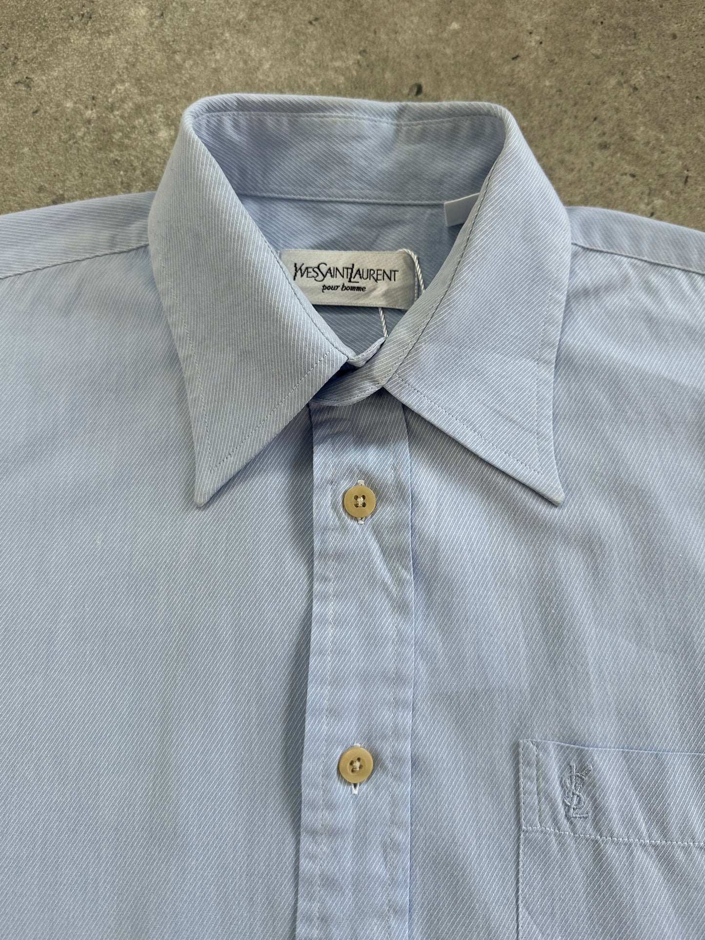 Yves Saint Laurent Pour Homme 2000s Cotton Logo Shirt - M