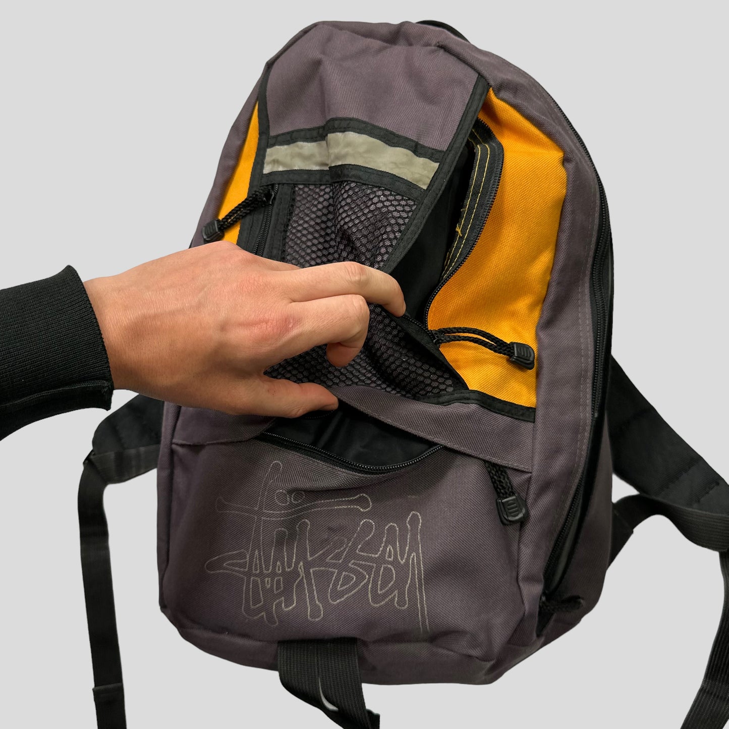 Stussy 90’s Spellout Multipocket Mesh Backpack | O/S, Multicoloured