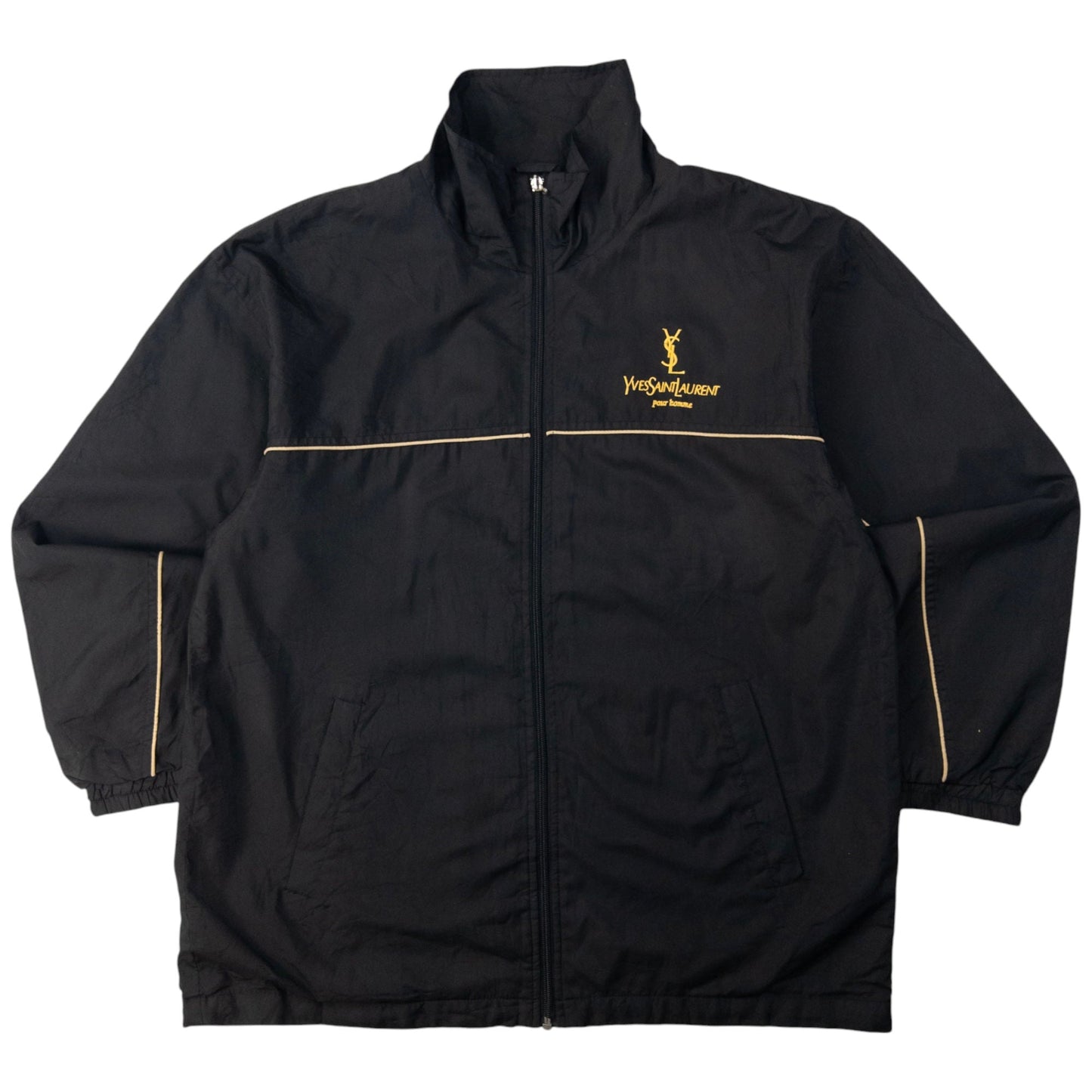 Vintage YSL Yves Saint Laurent Zip Up Jacket Size M | Large, Black