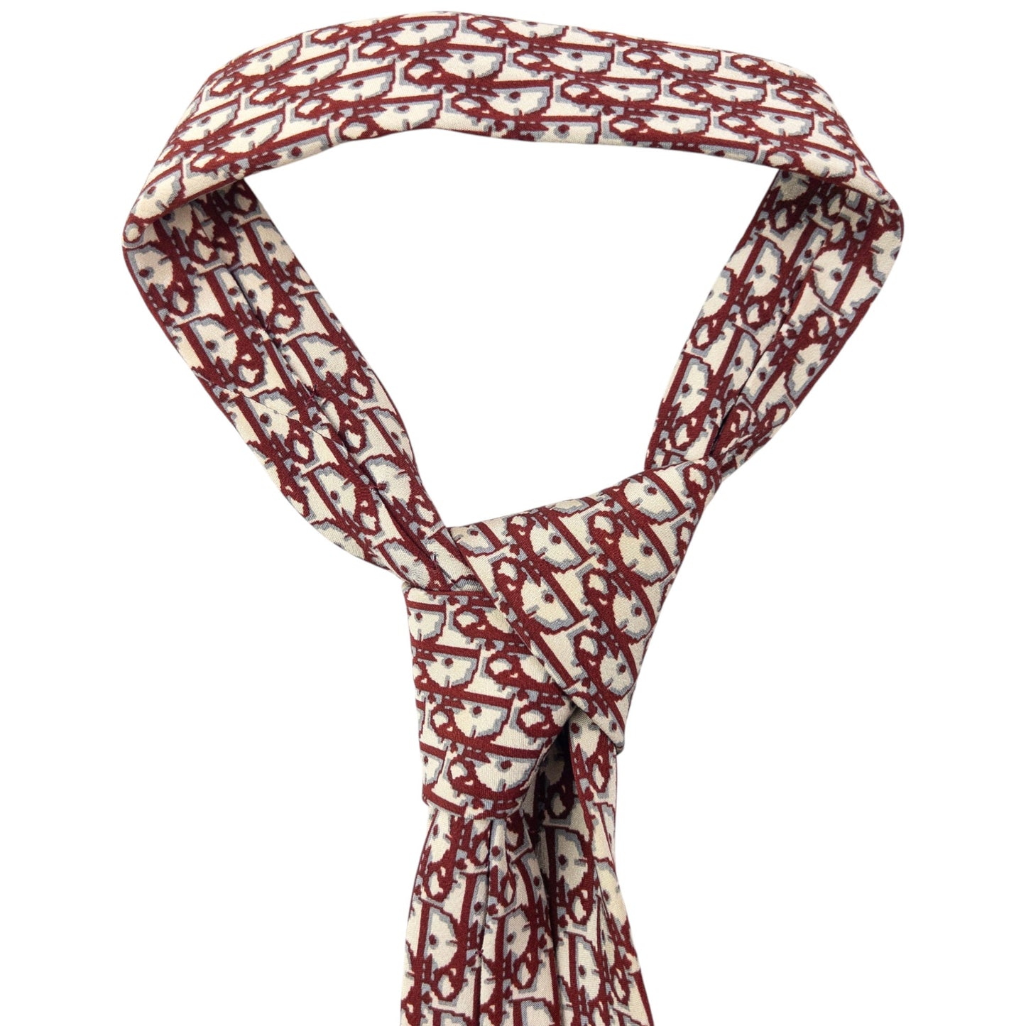 Vintage 90s Dior Monogram Silk Tie | O/S, Cream