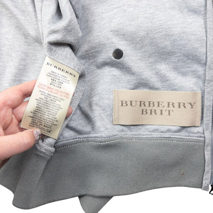 Vintage Burberry Brit Zip Up Suede Jacket Size XL | XL, Grey