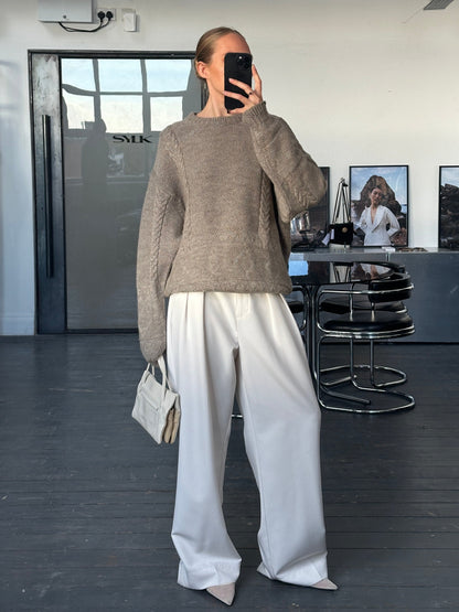 Italian Vintage 1990s Cable Knit Jumper - XL