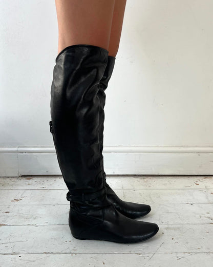 COSTUME NATIONAL RIDING BOOTS (EU 37.5) | DEFAULT TITLE, Black