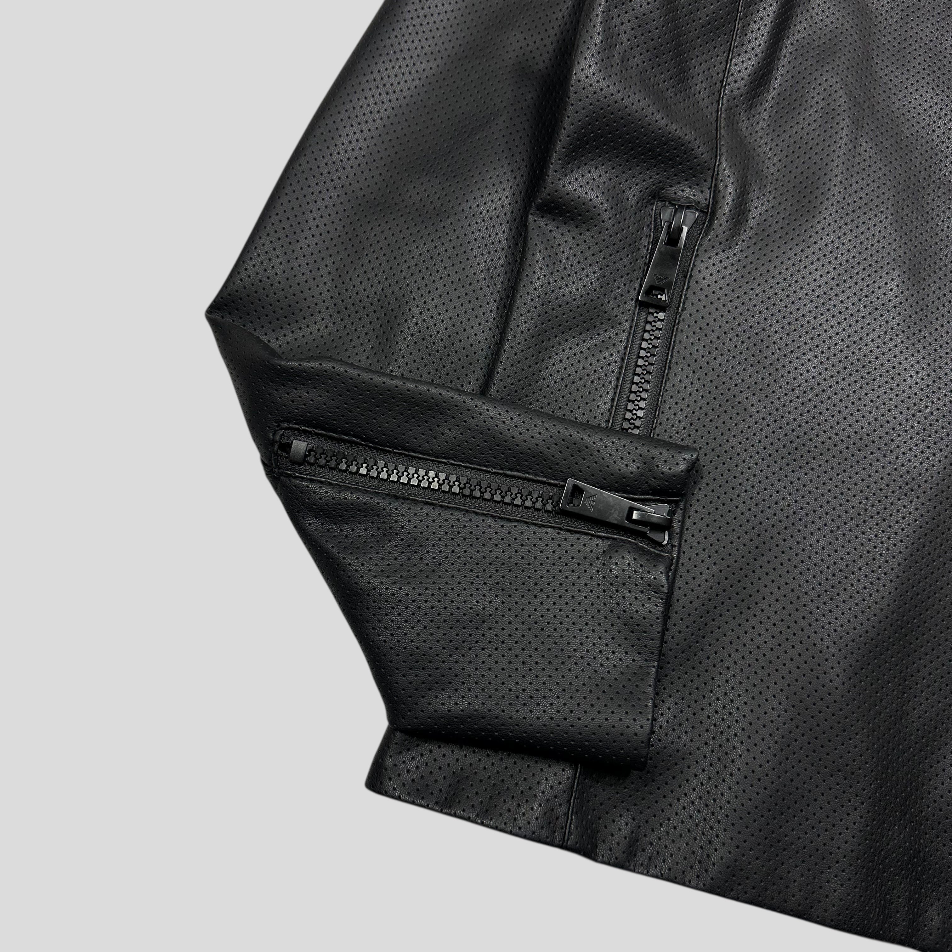 Emporio Armani Perforated Vinyl Mesh Lined Moto Jacket - IT52 (M