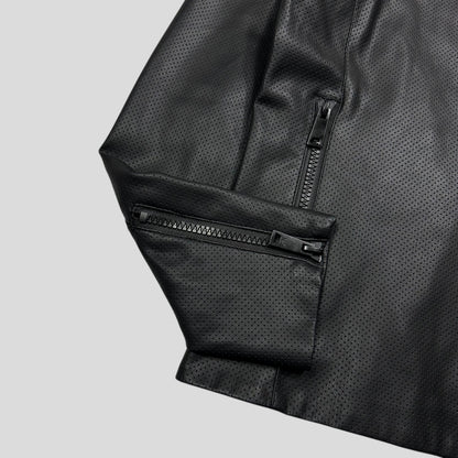 Emporio Armani Perforated Vinyl Mesh Lined Moto Jacket - IT52 (M)