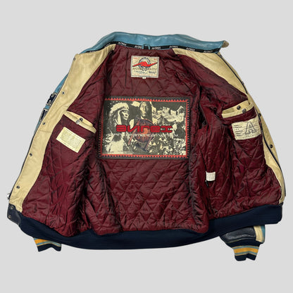 Avirex 90’s NYC Exciting Hoops Quilted Leather Varsity Jacket - XL | Default Title, Multicoloured