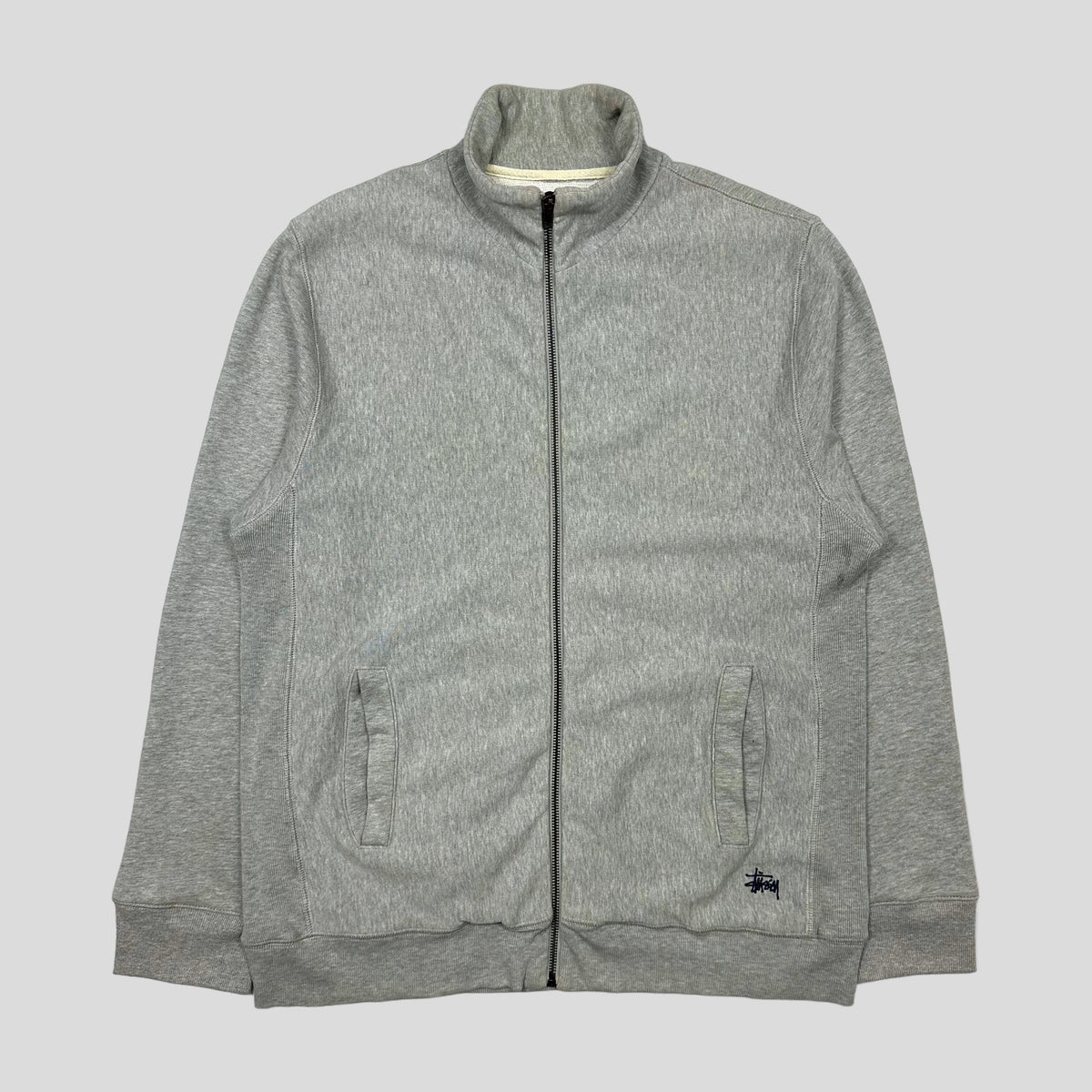 Stussy 90’s Embroidered Stock Logo Cotton Jacket - M/L | Medium, Grey