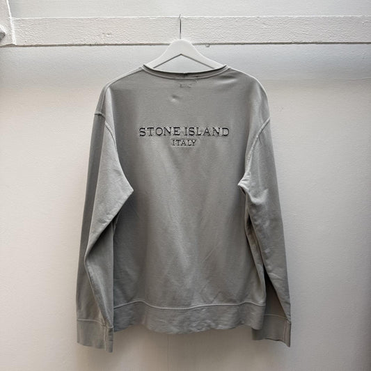 Stone Island Vintage Early 2000s Embroidered Spellout Sweatshirt (XL) | Extra Large, Grey