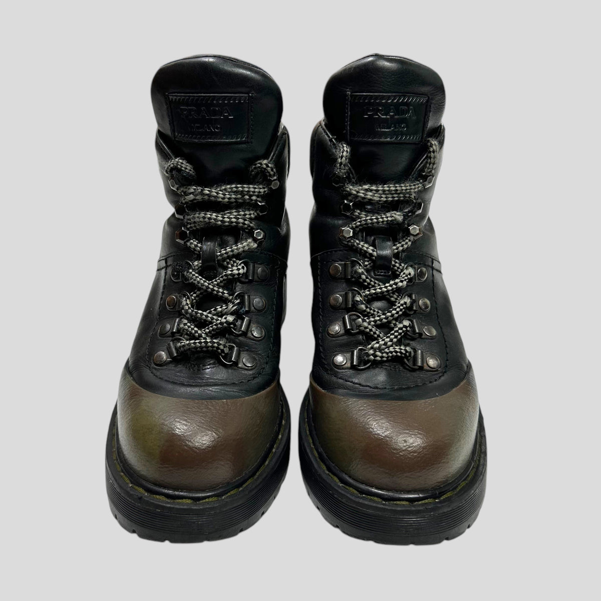 Prada Milano Leather Combat Boots - UK4.5/5 | O/S, Camo